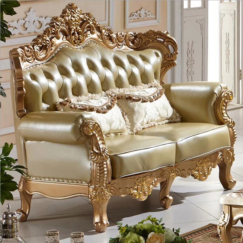 living room furniture modern fist layer genuine leather sofa European sectional sofa set p10094