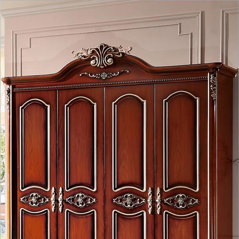 four door wardrobe Antique  European whole wardrobe French rural furniture wardrobe p10242