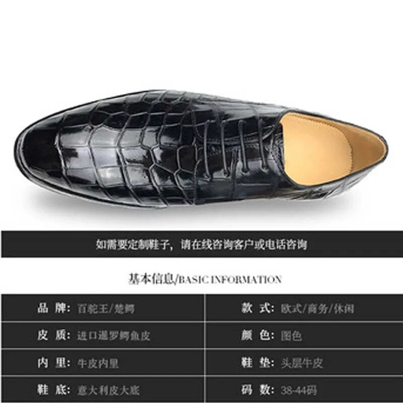 chue Autumn and winter new  Round head  crocodile  Men's shoes  Manual customization  Dress shoes form  shoes  marriage