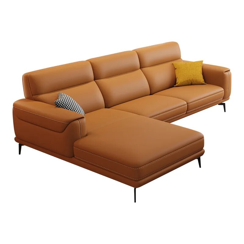 Reap North Leather Sofa Top Layer Nappa Leather Italian Minimalist Sofa Lounge Furniture Small-Sized Combination Sofa