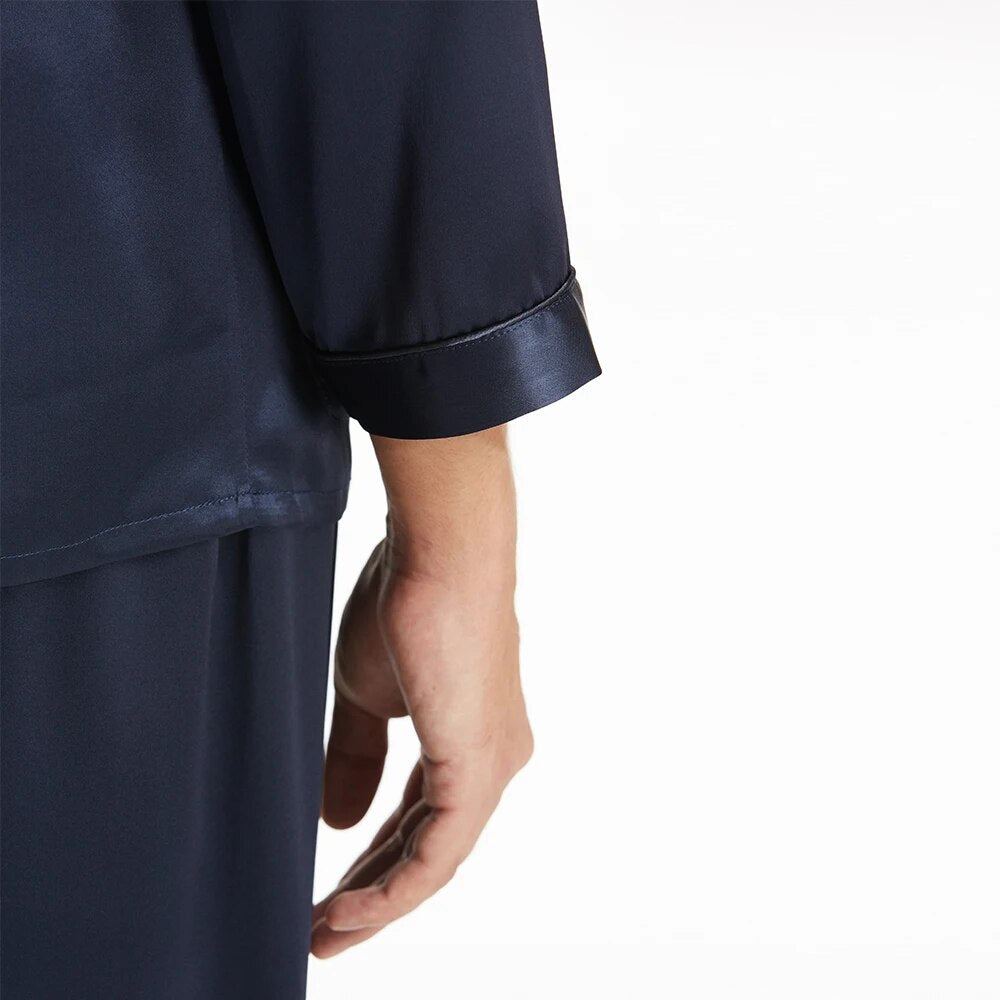LILYSILK 100 Silk Pajamas Set For Men 19 momme Mulberry Luxury Long Sleeves Notched collar Men's Clothing Free Shipping