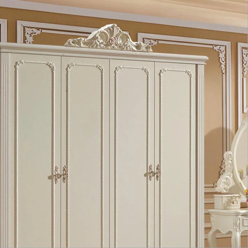 four door wardrobe modern  European whole wardrobe French bedroom  furniture wardrobe pfy10051