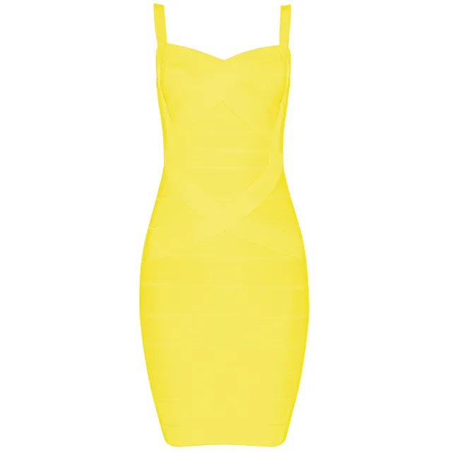 Women'S Sexy Bandage Dresses Christmas Autumn Sleeveless Spaghetti Belt Stretching Fitness Club Party Dress Mini Bodyconvestodos - KAISERINC