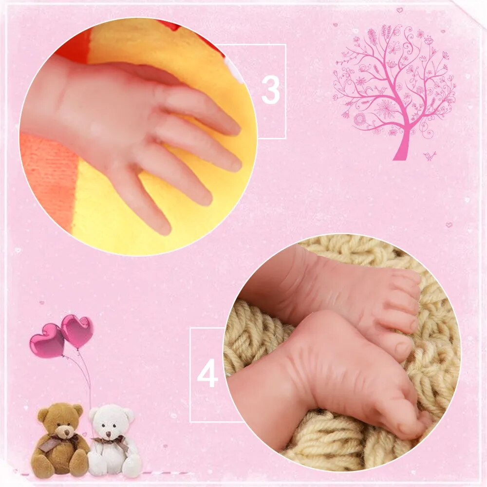 IVITA WG1514 18inch Silicone Babies Dolls Girl Eyes Closed Alive Real Reborn Baby Soft Realistic Toys for Children with Clothes