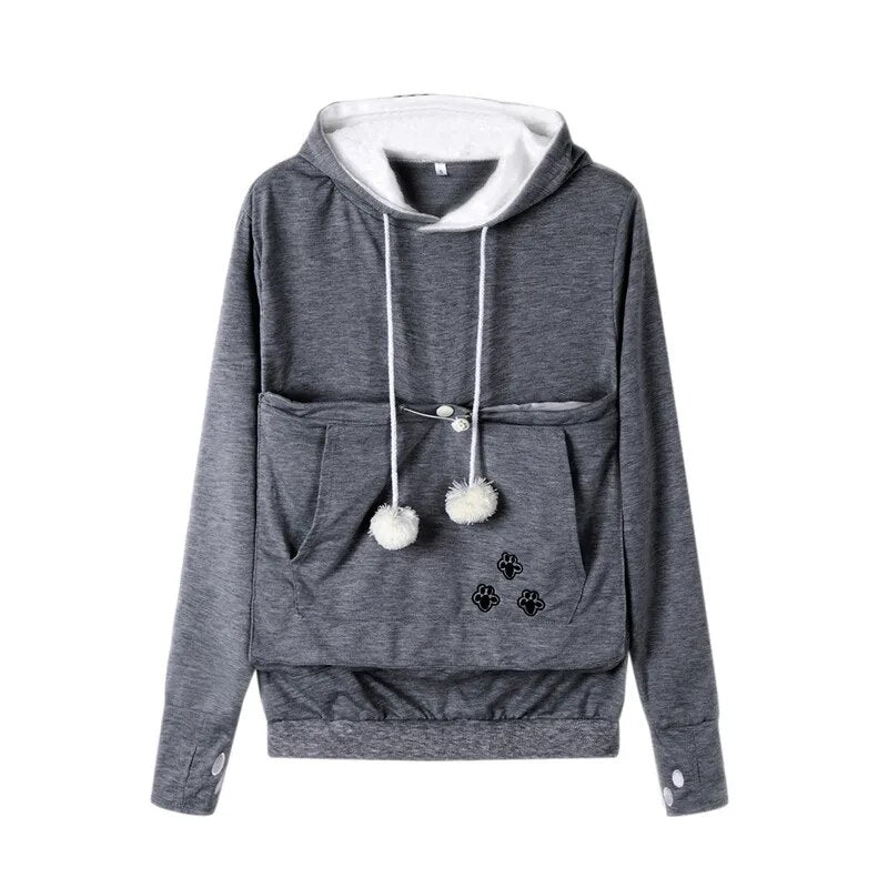 New Autumn Tops Cat Lovers Hoodie Kangaroo Dog Pet Paw Pullovers Cuddle Pouch Sweatshirt Pocket Animal Ear Hooded