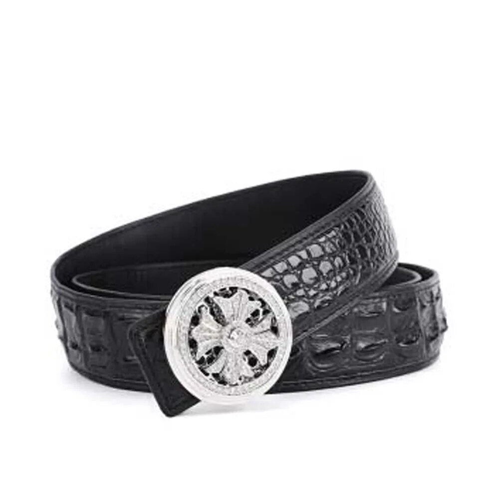 menggeka buckle  rotate men crocodile leather male  belt  male  crocodile skin  belt  male