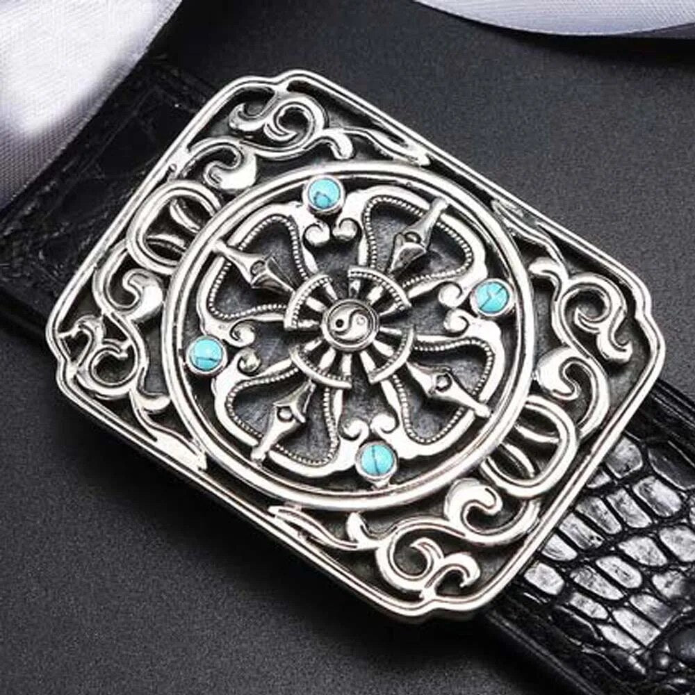 kafandi new belt  male crocodile belt  925 sterling silver  buckle  crocodile  high-grade  business  belts  male