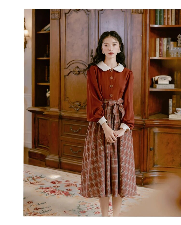 2020 new fashion women's clothing Peter pan Collar  Vintage  dress women  dresses