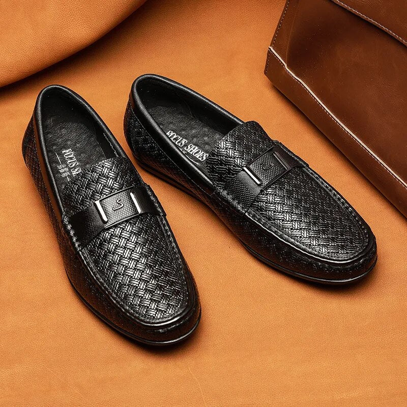Men Genuine Leather Shoes Male Sneakers Loafer Mens Slip On Coffee Loafers Driving Casual Dress Men's Shoes 2022 Spring