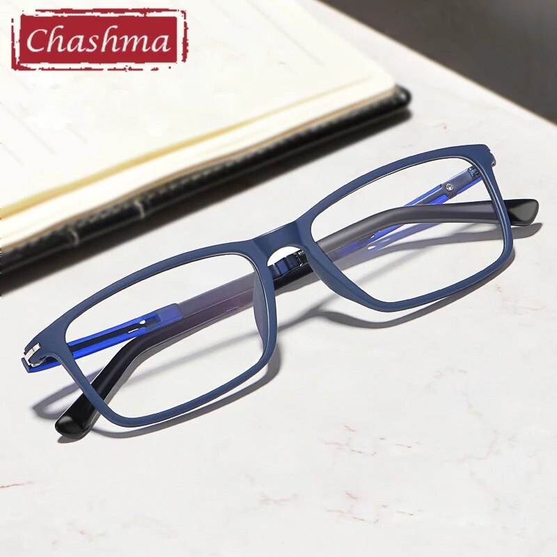 Men TR 90 Light Weight Glasses Frame Prescription Spectalces Eyewear for Men Blue Glass