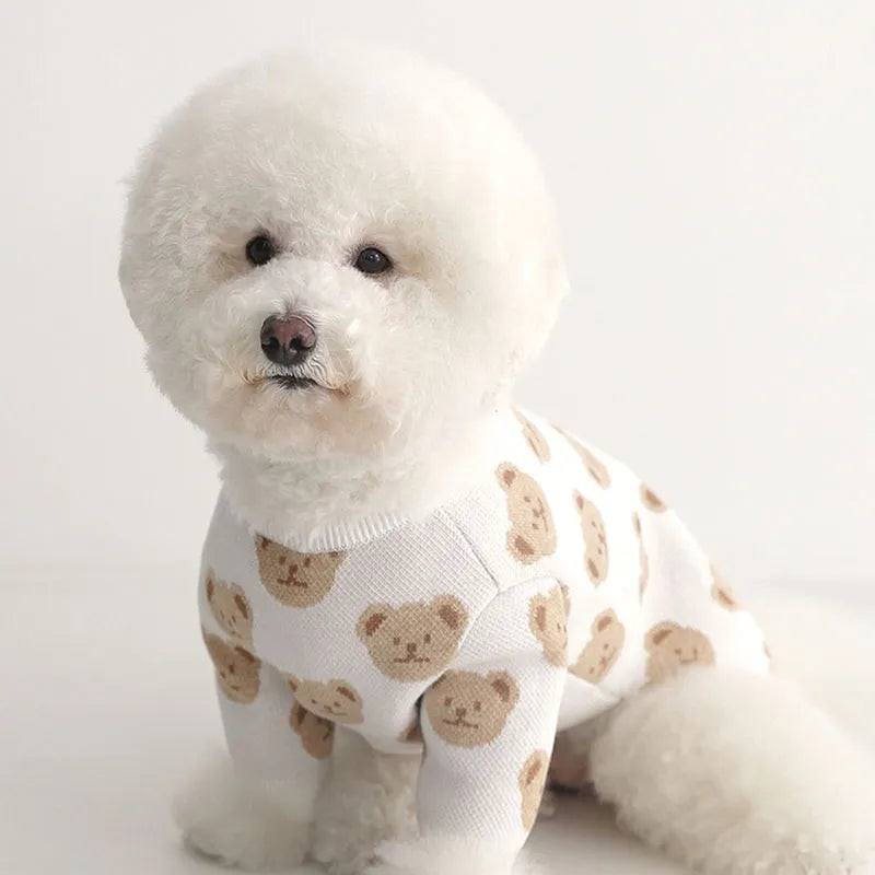 Fashion Dog Clothes Bear Print Dog Sweater Puppy Pet Clothing For Small Medium Dogs Costume Chihuahua Pet Clothes Ropa Perro Pug