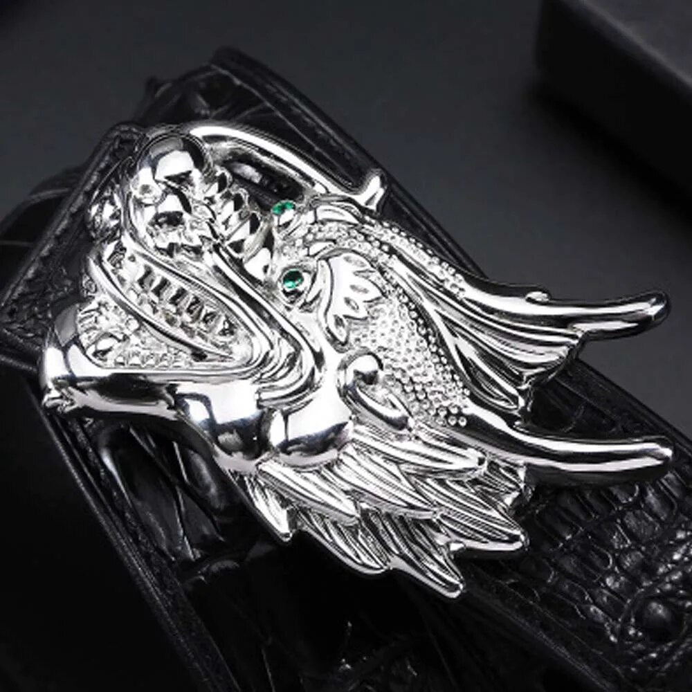 linshe new men belt  male  true  crocodile  925 sterling silver  business  male belt  fashion  tide  crocodile  Men belts