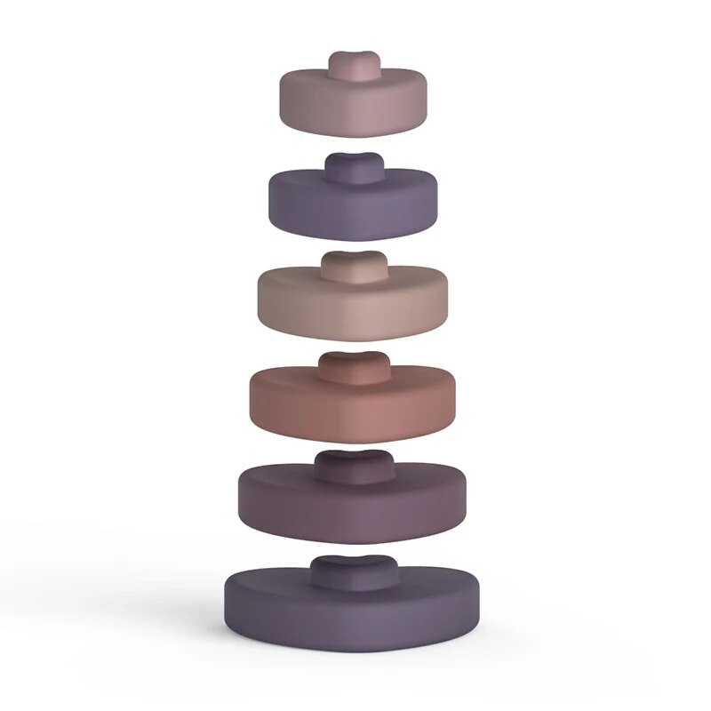 Kids Silicone Stacker Toy Baby Creative Educational Block BPA Free Silicone Teether Toys for Kids Toddler Food Grade Silicone