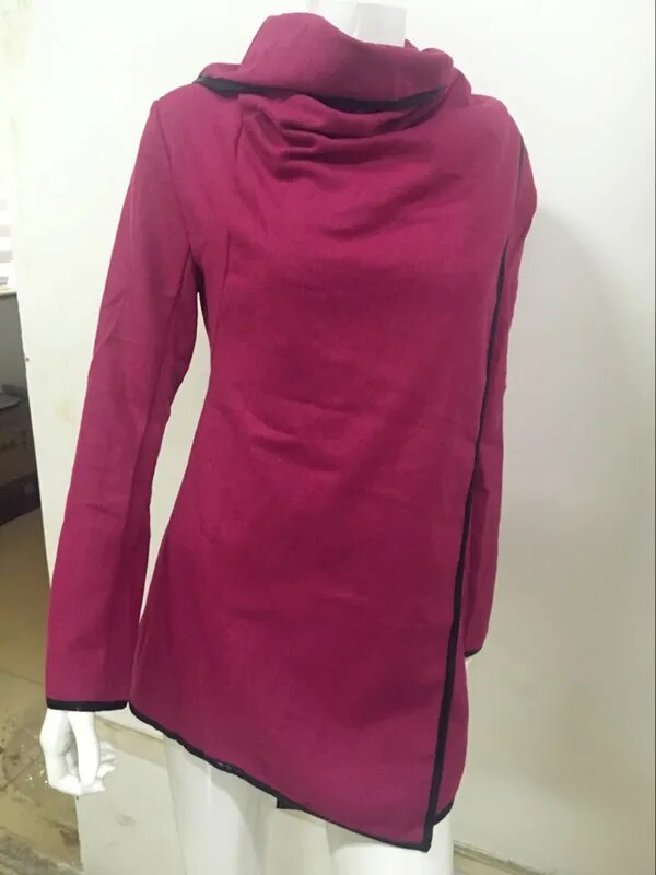 New Woman Fashion Autumn Winter Woolen Overcoat Women Long Sleeve Jackets Woolen Coat Outwear - KAISERINC