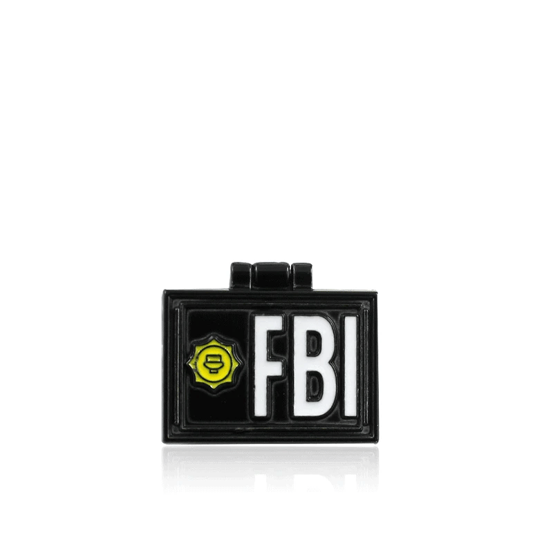 FBI Brooch Business Card Special Agent Simpsons X-Lime Badge Fun Cartoon ID Card Enamel Pins Punk Trendy Coat Lapel Jewelry Gift