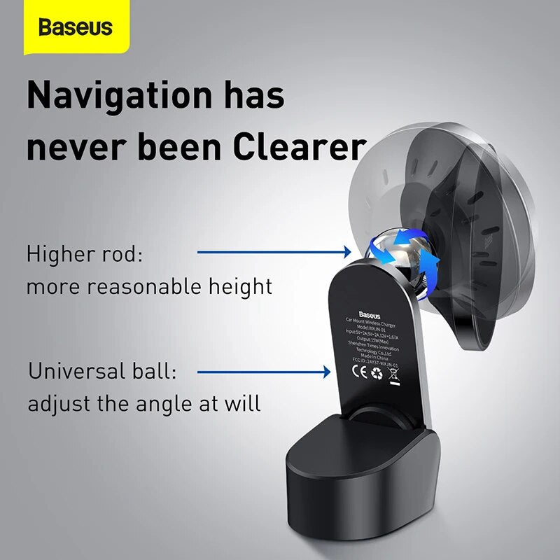 Baseus Car Phone Holder 15W Wireless Charger Stand Magnetic Charger Mount for iPhone 12 Series Strong Megnetic