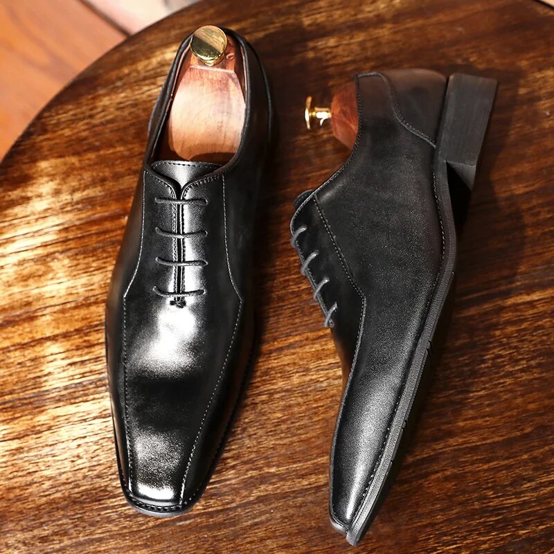 Men Genuine cow leather brogue wedding Business mens casual flats shoes 2020 black vintage oxford shoes for men's shoes