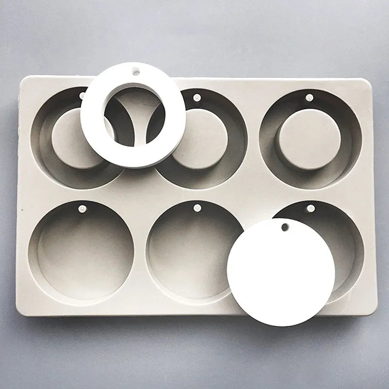 DIY Silicone Clay Aromatherapy Tablets Molds Hanging Ornaments Wax Molds Moldes De Silicona Craft Accessories Soap Mold