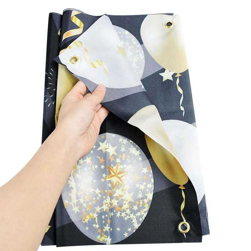 30 40 50 60 Years Old Birthday Backdrop Decor Happy 30th Birthday Banner Garland For Adult Black Gold Party Supplies Photo Props