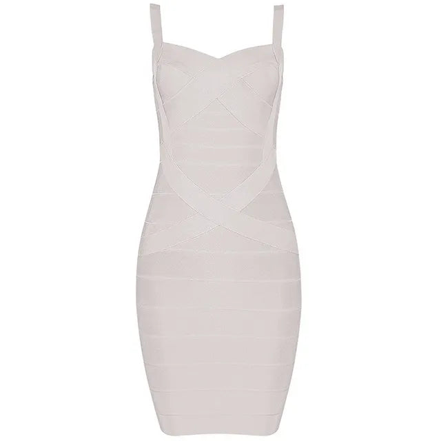 Women'S Sexy Bandage Dresses Christmas Autumn Sleeveless Spaghetti Belt Stretching Fitness Club Party Dress Mini Bodyconvestodos - KAISERINC