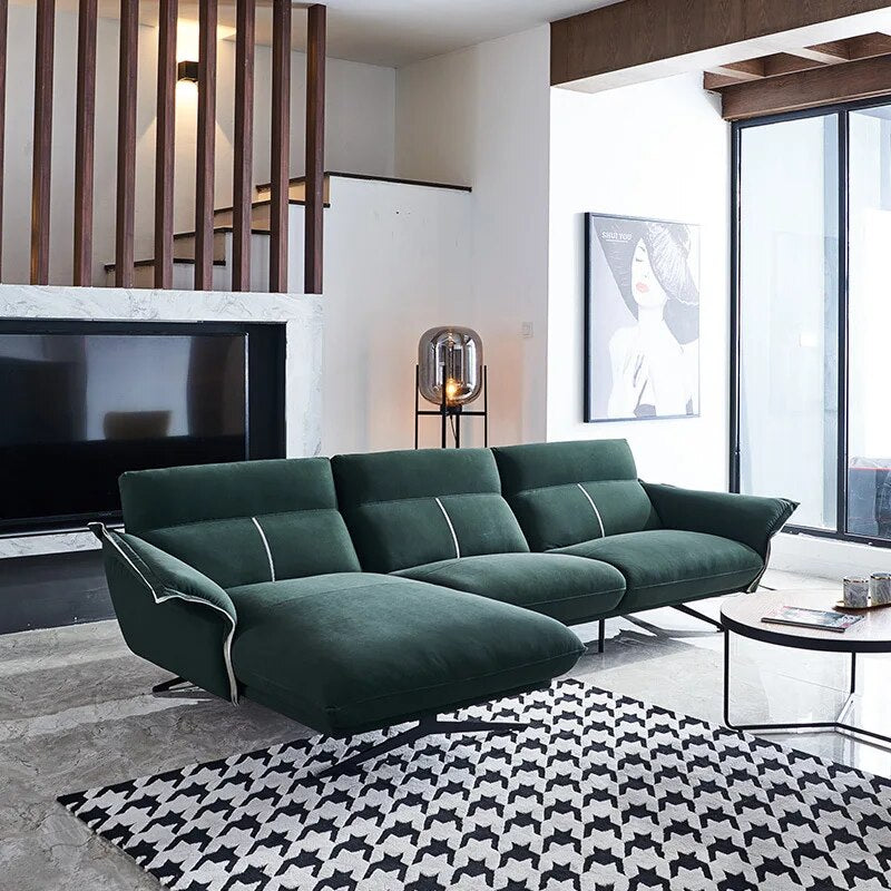 Italian technology cloth three-person down sofa Nordic minimalist living room combination small apartment furniture