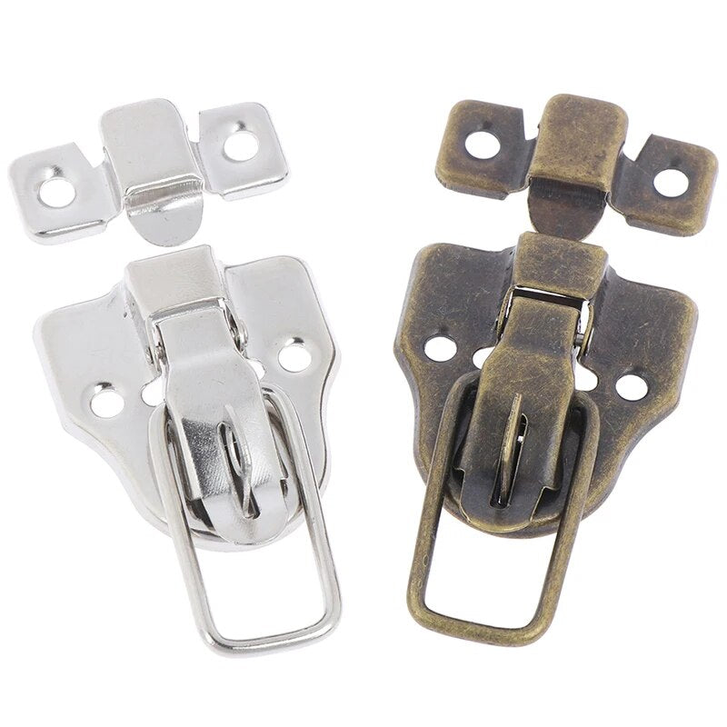 2pcs Jewelry Chest Box Antique Metal Buckle Suitcase Case Toggle Lock Hasp Latch