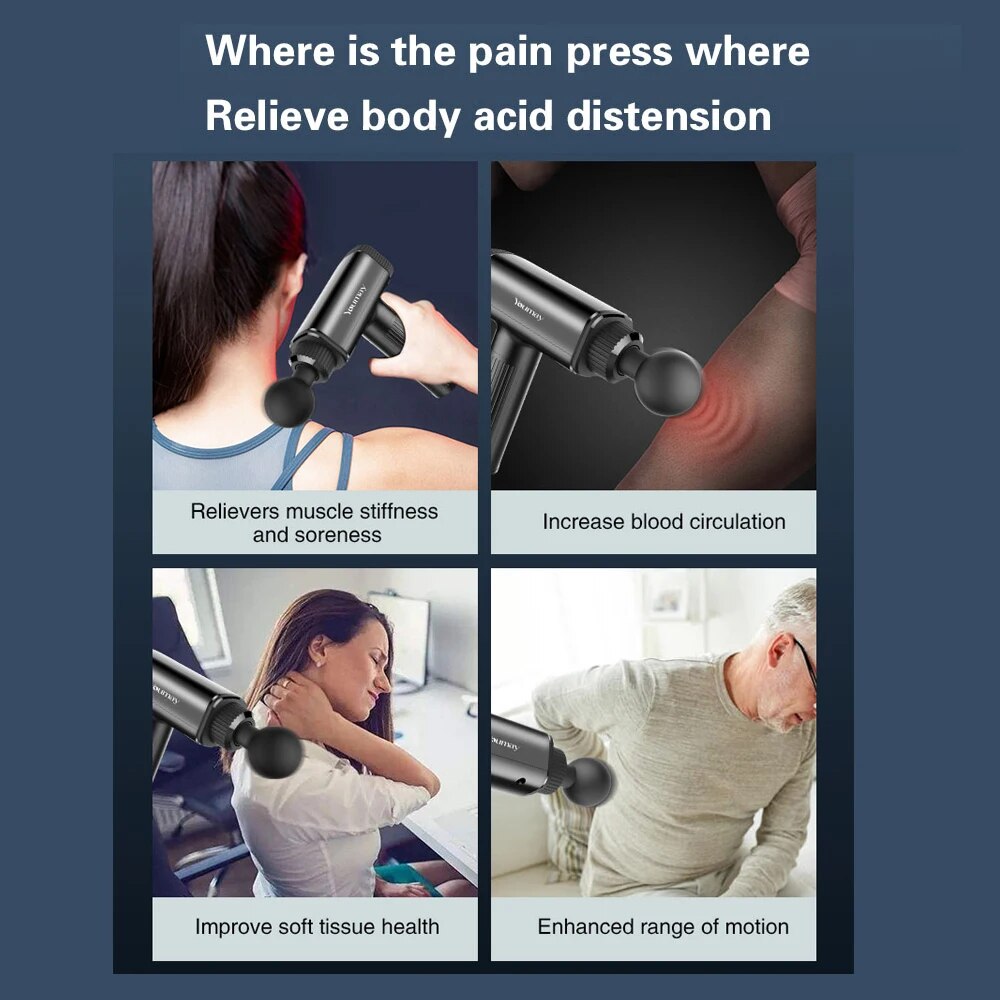 Youmay Massage Gun LCD Touch Display Muscle Massager Pain Relief  Deep Tissue Fascia Gun Electric Body Massager Shaping Slimming