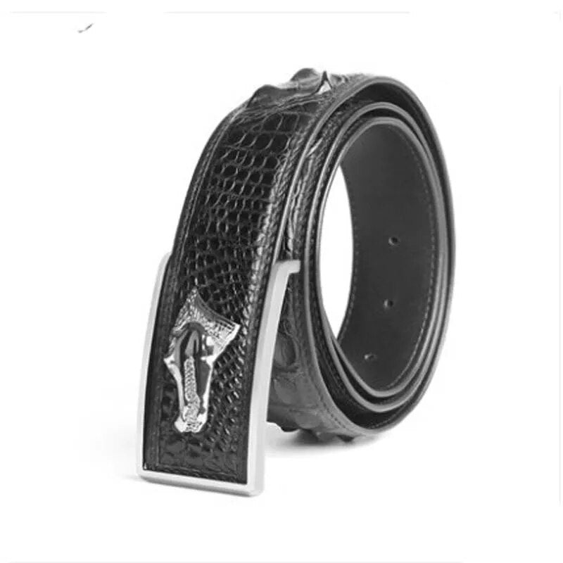 mafeimengge crocodile leather men belt  male belt business  leisure  Smooth buckle  Young  crocodile men belt
