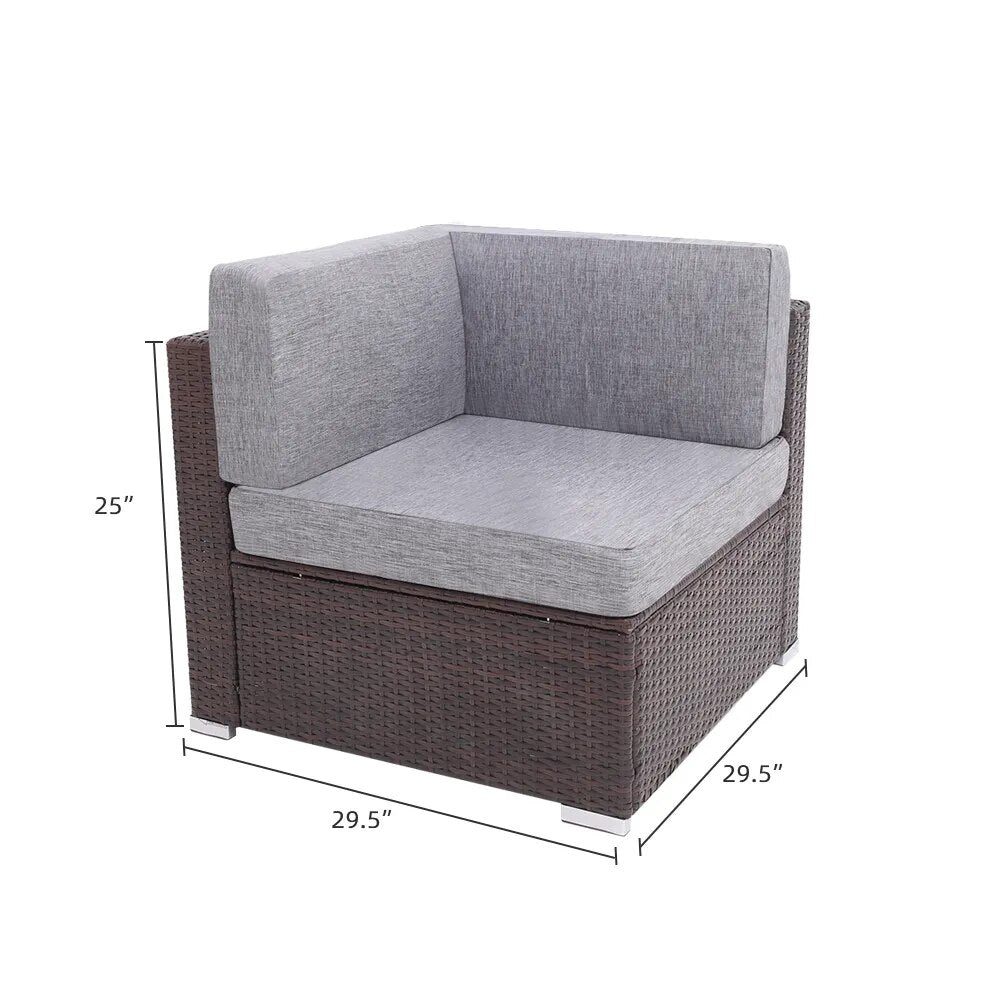 US Warehouse 5 Pieces Patio PE Wicker Rattan Corner Sofa Set  Patio Furniture Set In Stock  for the outdoors