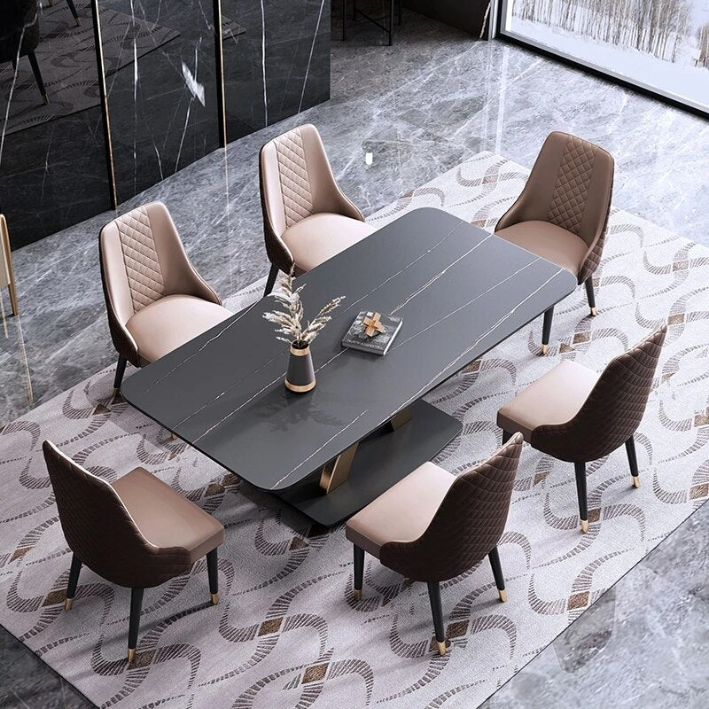 Luxury Design Dining Room Furniture Modern Dining Table Marble Top 8 seater