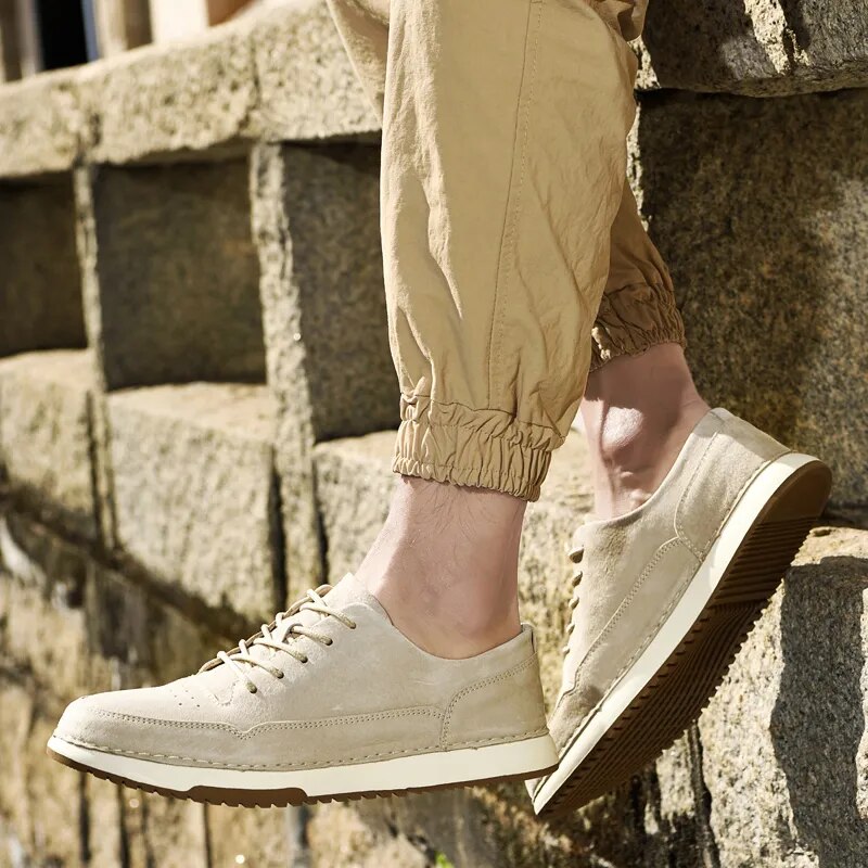 Brand men's high-quality leather retro low-top sneakers lightweight and comfortable men's sneakers fashion men's shoes Size 45