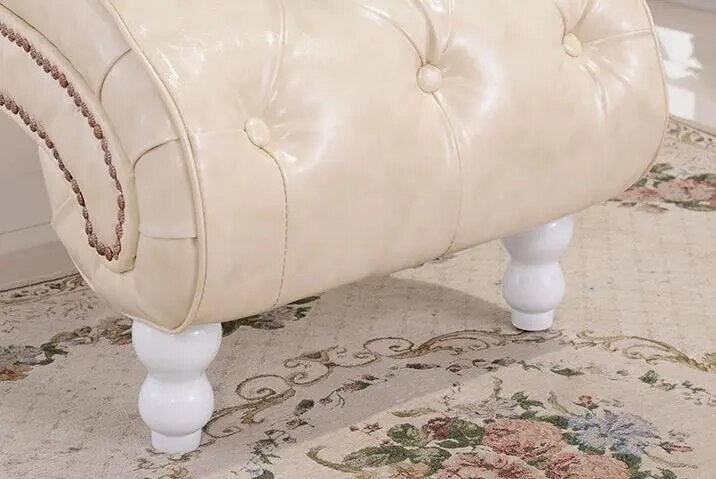 Faux Leather Tufted Chaise Lounge Chair Modern Upholstered Couch for Bedroom Living Room Furniture Chesterfield Lounger Daybed