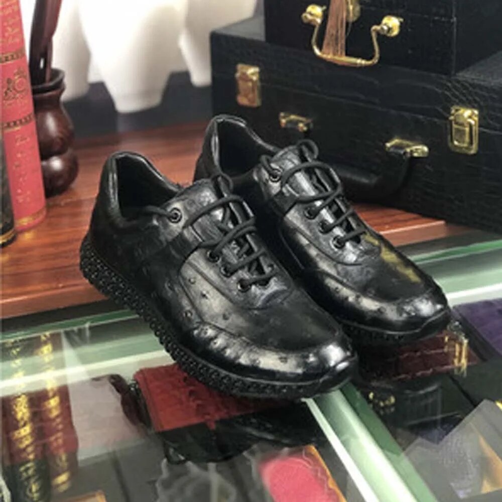 ousidun new  Ostrich leather Men's shoes  male  leisure  Single shoes  business  Leather shoes  comfortable men Ostrich shoes