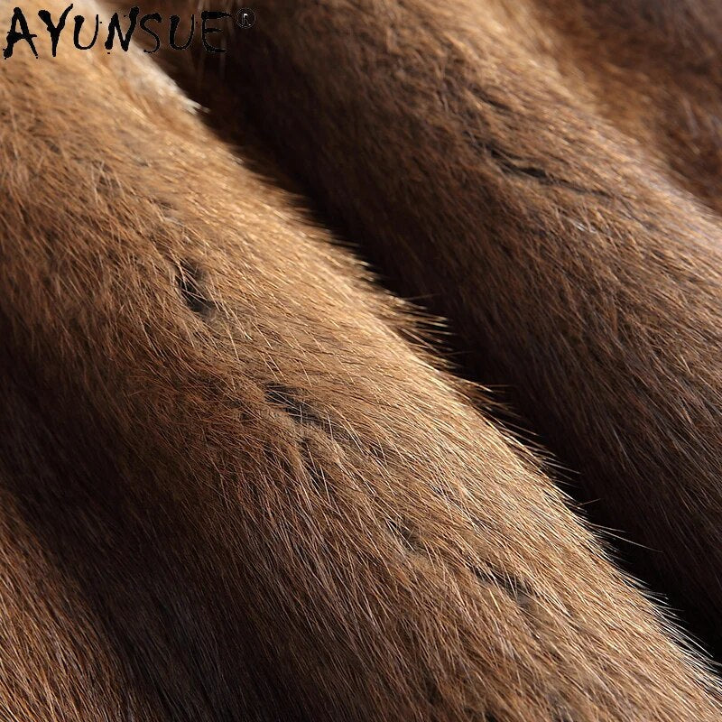 AYUNSUE 2020 Men's Clothing Winter Men Jacket Real Mink Fur Coat Thick Parkas Male Jackets 5XL Clothes Ropa De Hombre LXR482