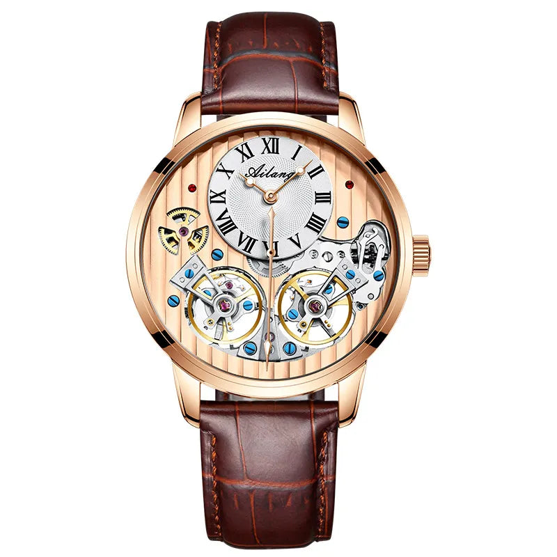 AILANG AAA Quality Watch Expensive Double Tourbillon Switzerland Watches Top Luxury Brand Men's Automatic Mechanical Watch Men