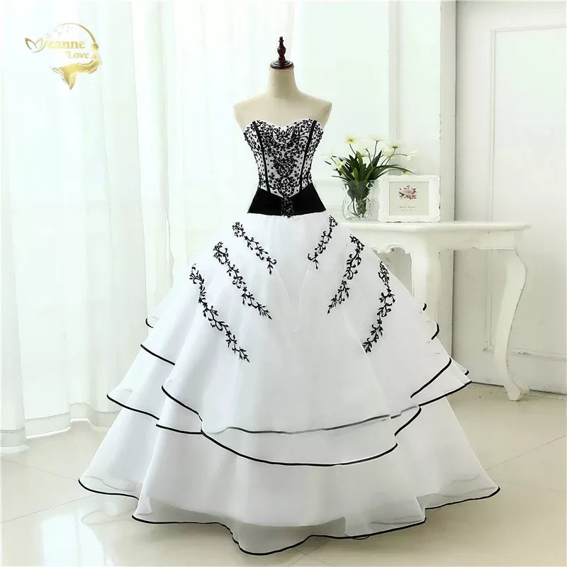 Vestidos De Noiva Hot Sale 2023 New Arrival  Wedding Dresses Classical A line White Black Women's Vintage Ball Gown OW 0199 Plus - KAISERINC