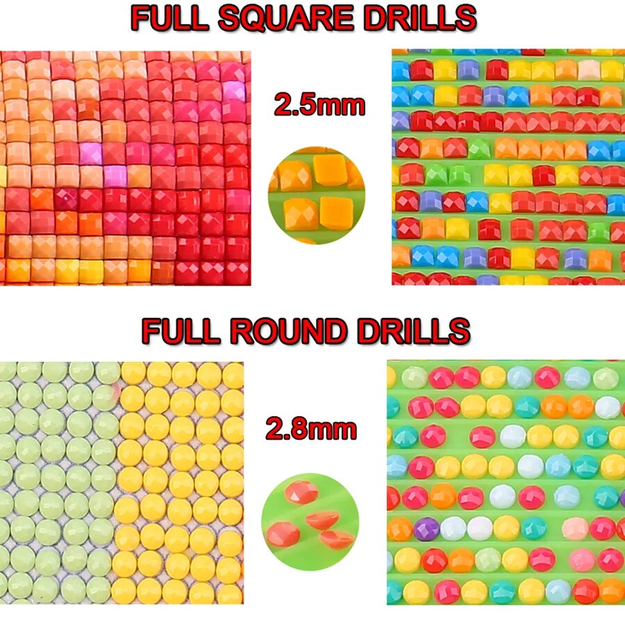5 Pieces Abstract Flower diamond painting mosaic Diamond set embroidery rhinestones full square round drill 5d home wall art,