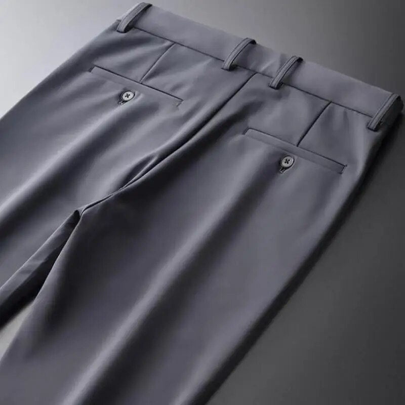 Azazel Autumn Winter Mens Pants Luxury Add Velvet Solid Color Casual Men's Trousers Fashion Slim Fit Male Pants Plus Size