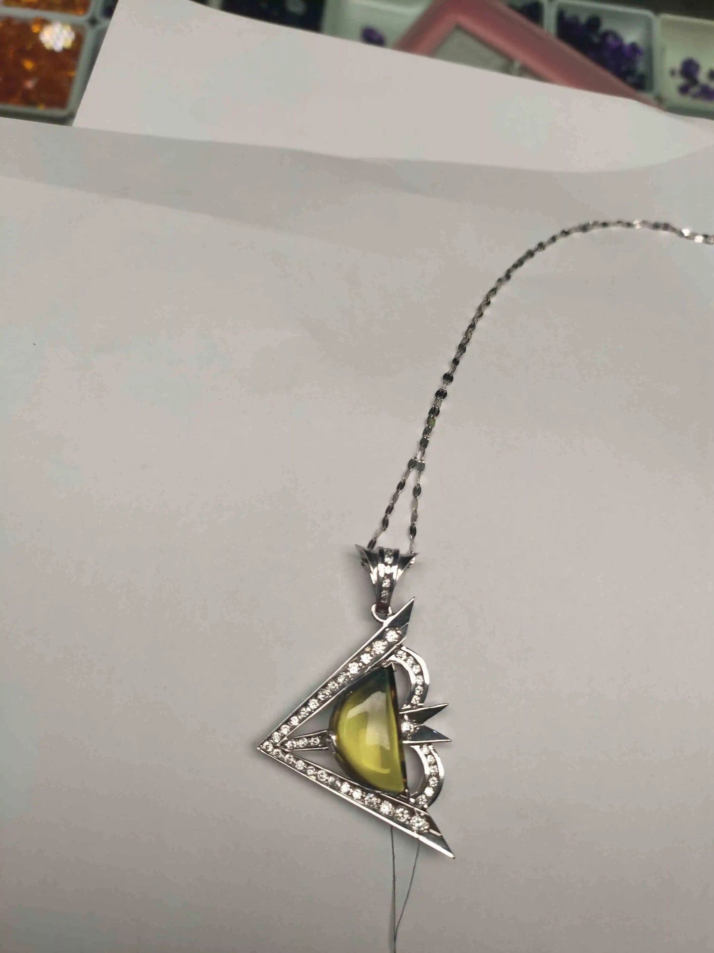 store king rare luxury natural yellow sapphire gem necklace fine jewelry 18K gold girl party gift certified arrow love