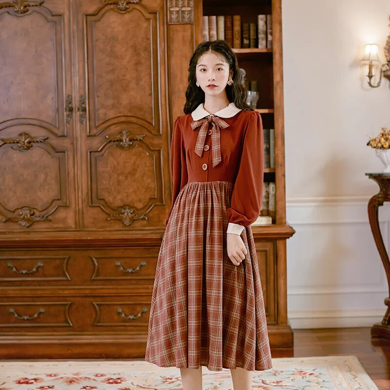 2020 new fashion women's clothing Peter pan Collar  Vintage  dress women  dresses