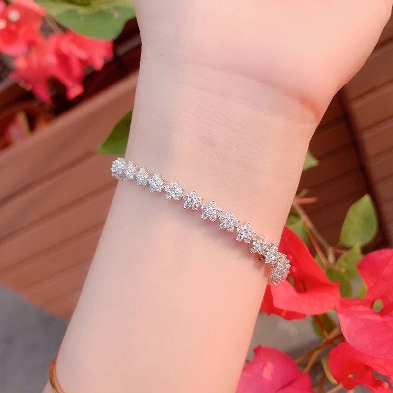 Real 18K gold Bracelet natura 4 ct diamonds Bracelet B-RA005