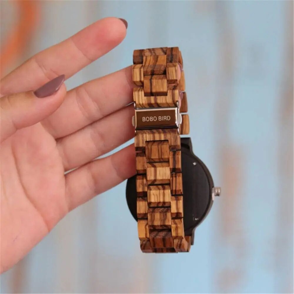 BOBO BIRD Men Wristwatches Quartz Movement Complete Calendar Wood Watch Week Display relogio masculino in Gift Box