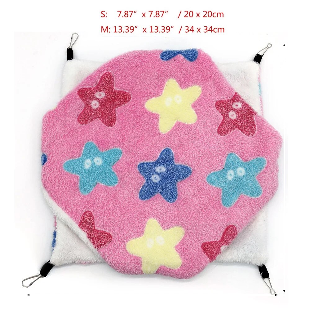Pet Hammock Pet Bed Double Plush Soft Winter Warm Hanging Nest Bed Small Pet Hamster Houses Cotton Nests Pets Supplies