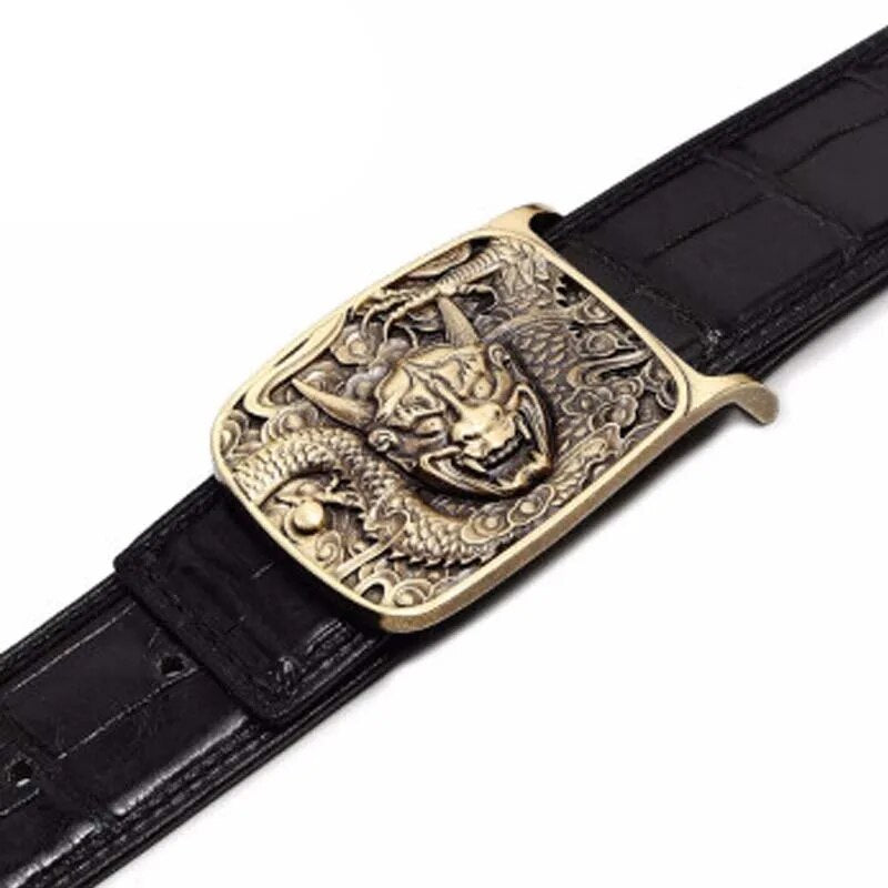 VVBrown  crocodile leather business  men crocodile belt  brass  Plate buckles  male  belt  Smooth buckle  men belts male