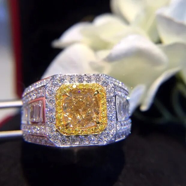 Natural Diamond 18K Gold Pure Gold Ring Beautiful Gemstone Ring Good Upscale Trendy Classic Party Fine Jewelry Hot Sell New 2023