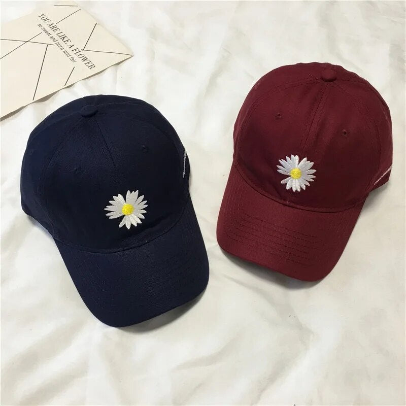 Adjustable Baseball Cap For Parent-Child Spring And Summer  Hats Embroidered Daisy Letter