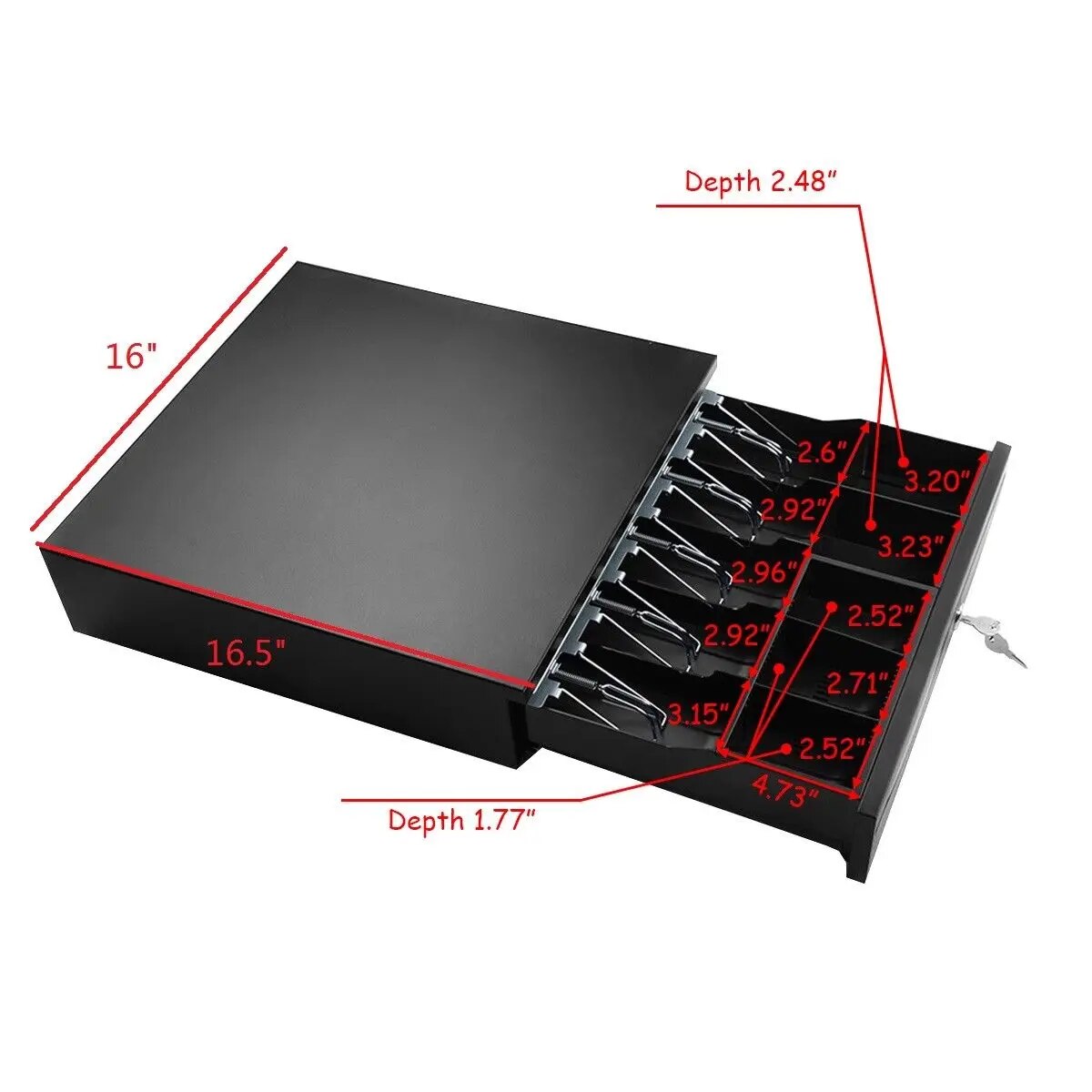 Costway Cash Drawer Box Works Compatible Epson POS Printers w/5Bill &5Coin Tray