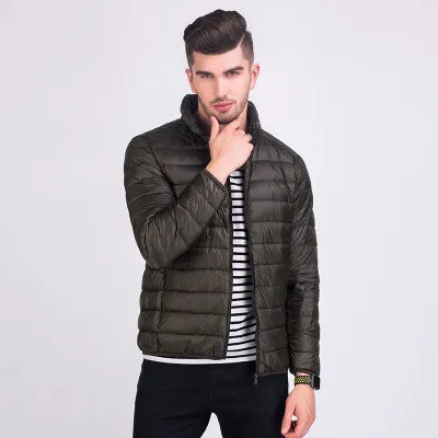 Men Winter Puffer Jacket 2023 New Ultra Light 90% White Duck Down Jackets Casual Portable Winter Coat for Men 4XL 5XL 6XL - KAISERINC