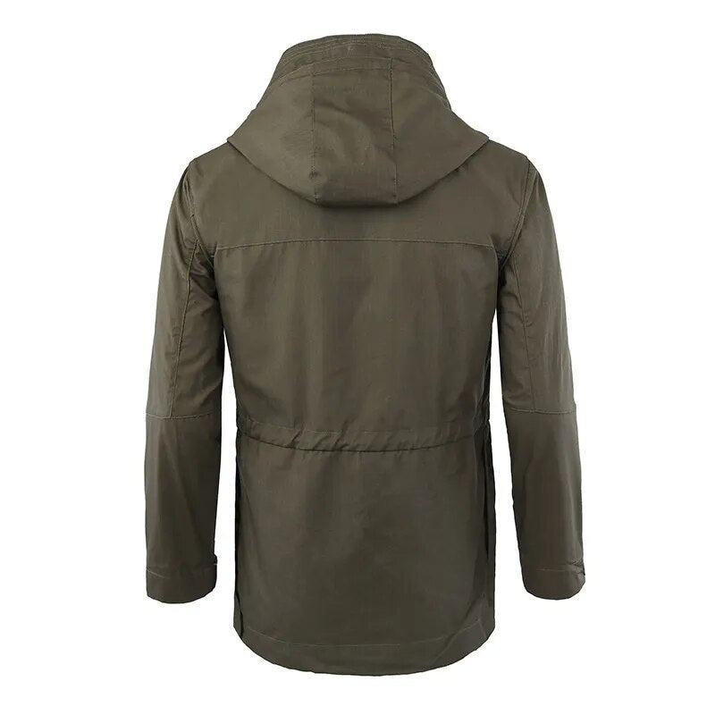 Military Camouflage Jacket Men Spring Autumn Army Field Tactical Windbreaker Waterproof Jacket Trench Hooded Coat Men's Clothing