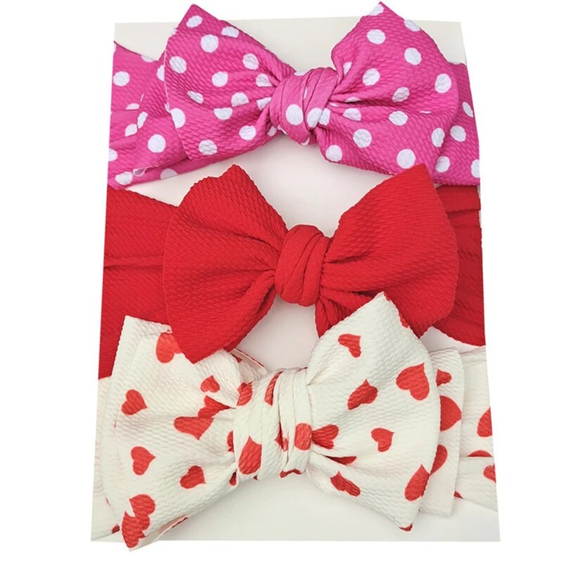 3Pcs/set Baby Girls Headbands Solid Color Knot Hairbands Newborn Grainy Headwear Set Hair Accessories 0-4years